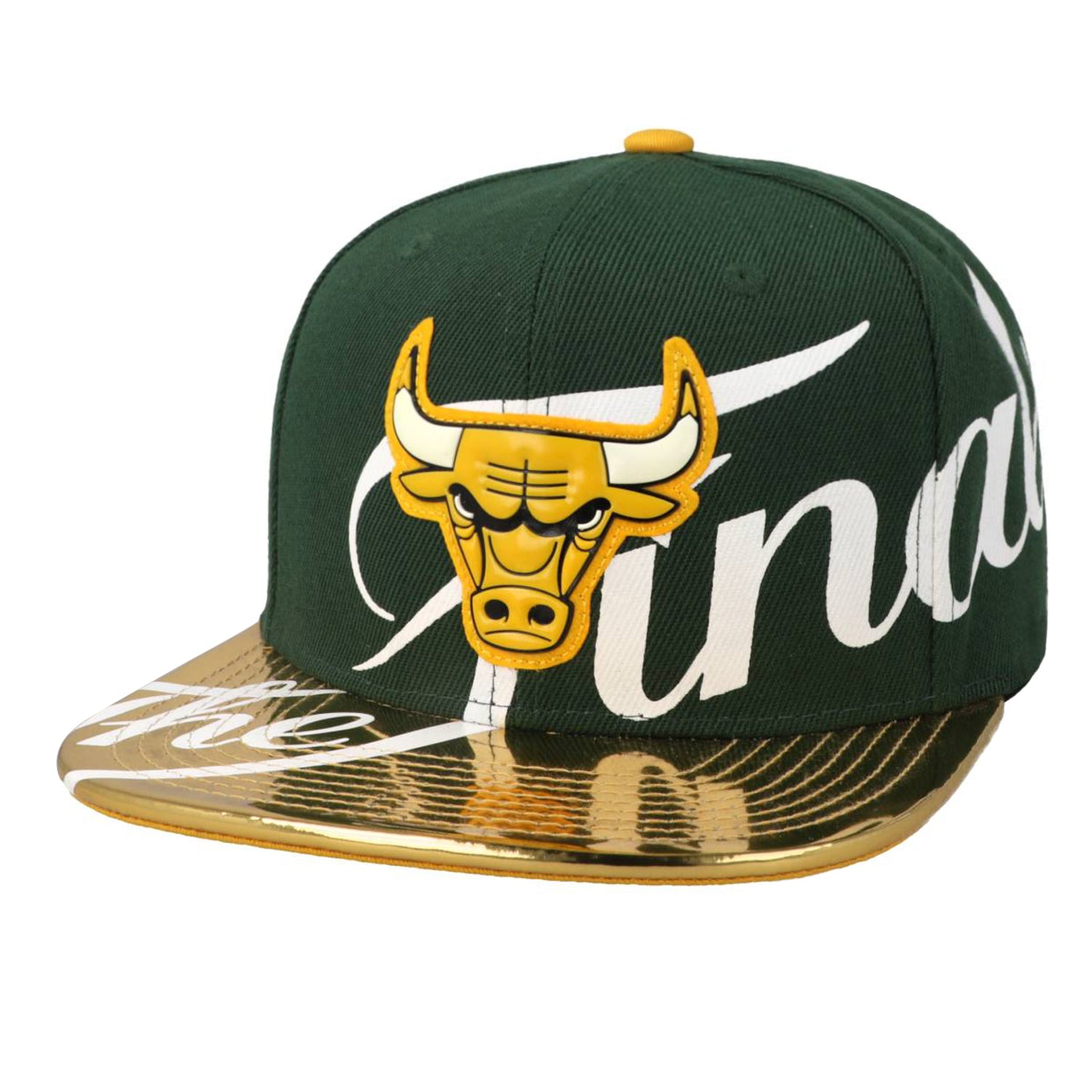 Gorra M&N NBA Finals Wrap Snapback Bulls Verde Dorado