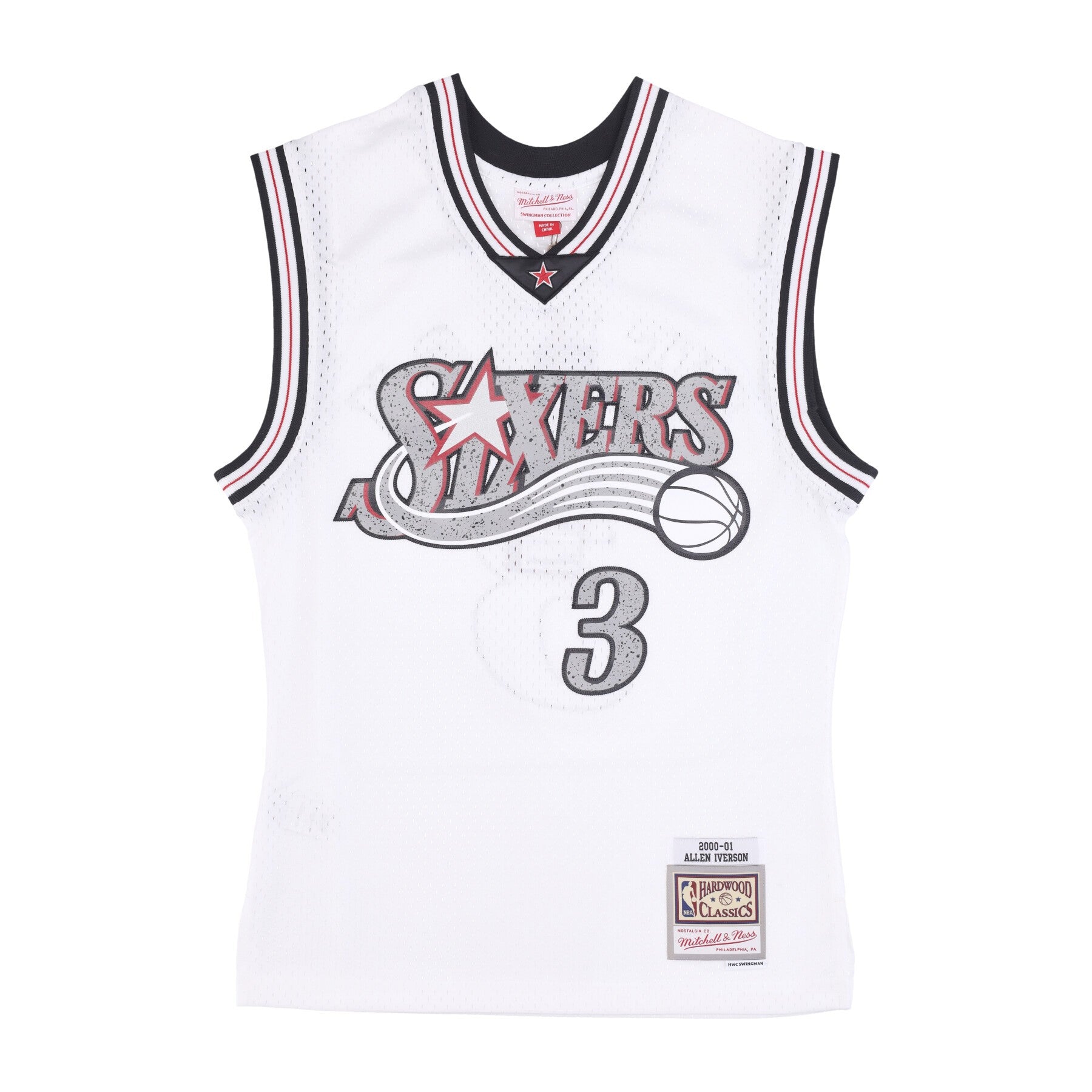 NBA Cracked Cement Swingman Jersey 76ers 2000 Allen Iverson