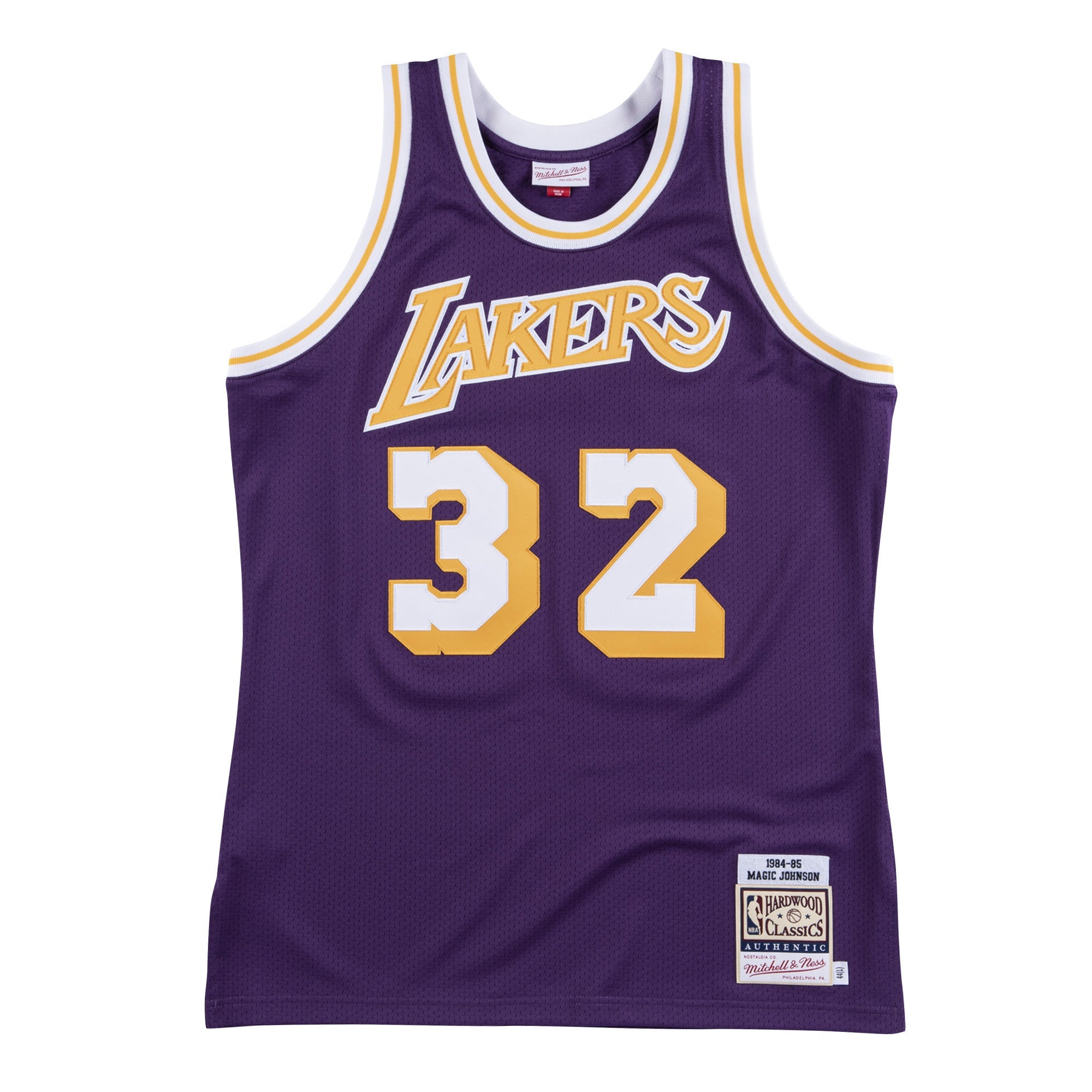 NBA Authentic Road Jersey Lakers 84 Magic Johnson