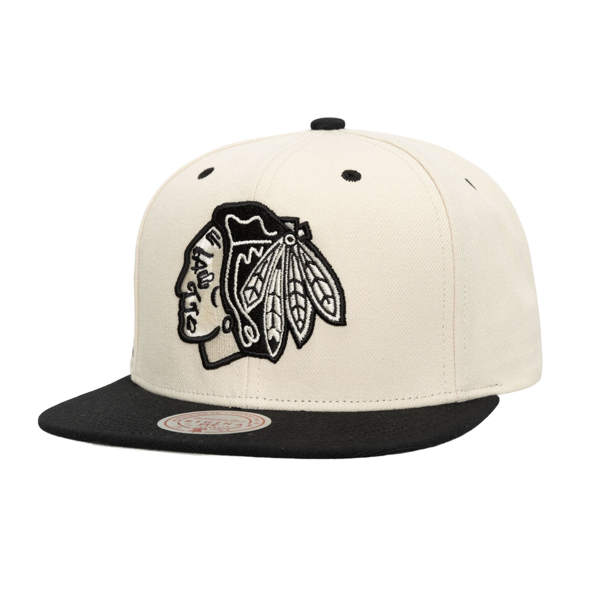 Gorra M&N NHL Evergreen Cream Black Snapback Blackhawks