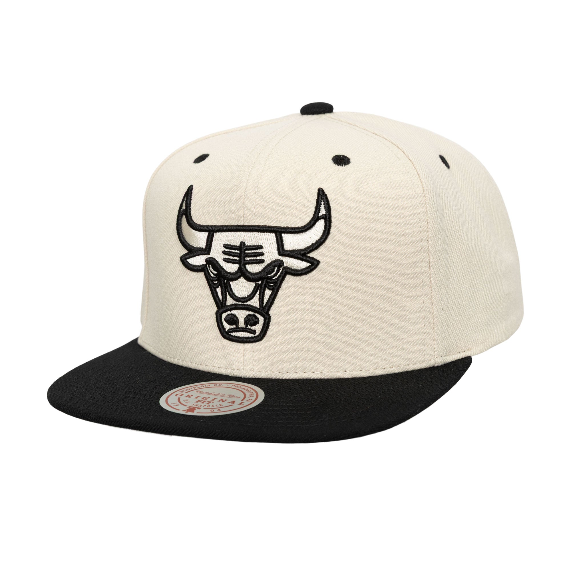Gorra M&N NBA Evergreen Cream Black Snapback Bulls