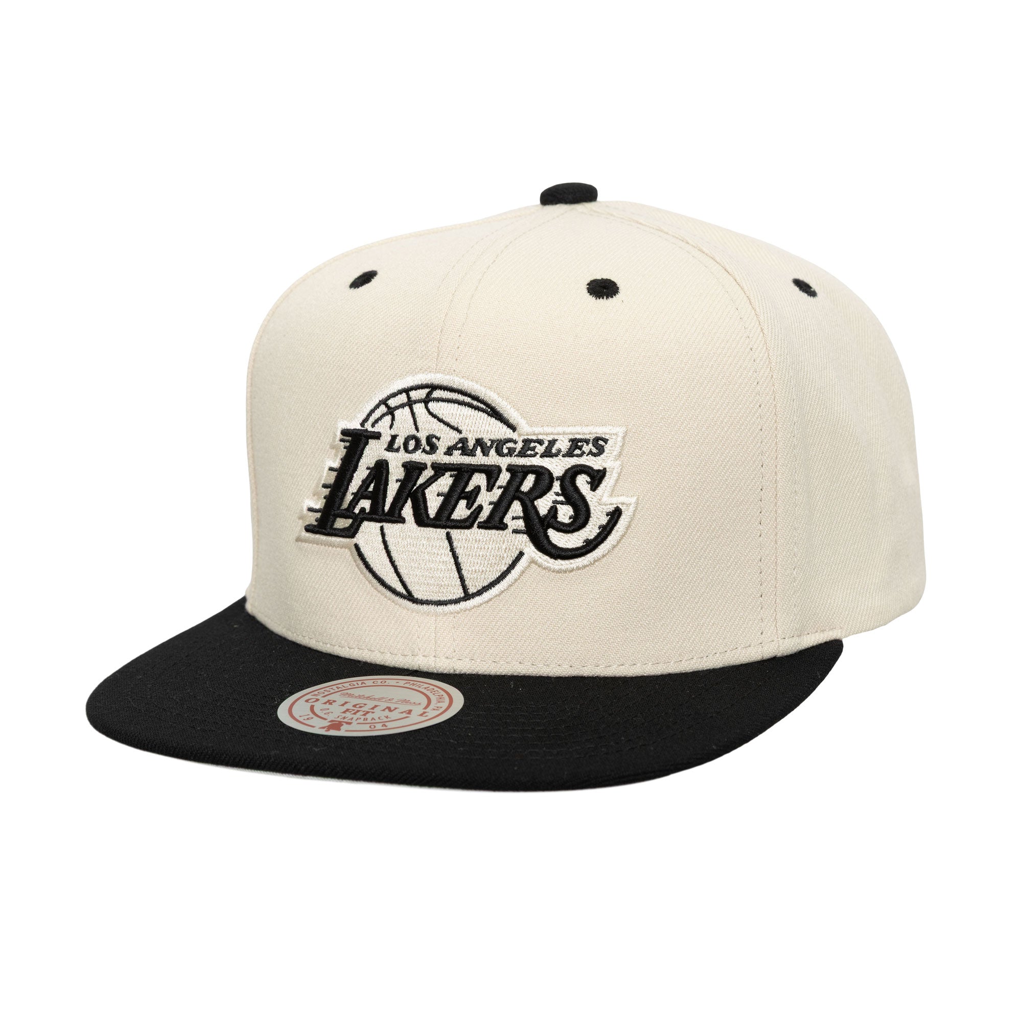 Gorra M&N NBA Evergreen Cream Black Snapback Lakers