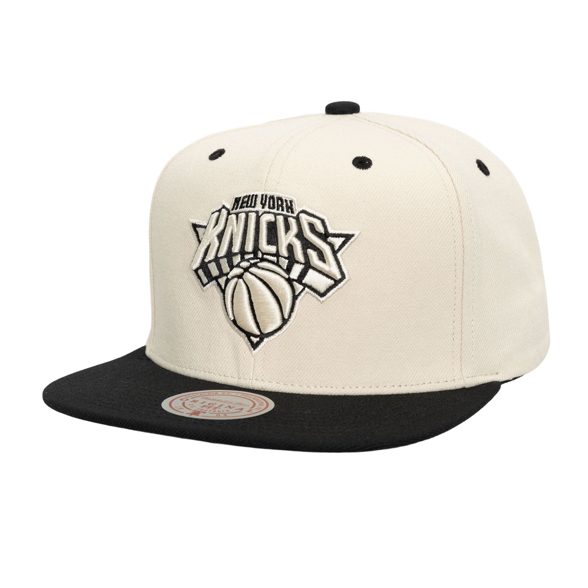 Gorra M&N NBA Evergreen Cream Black Snapback Knicks