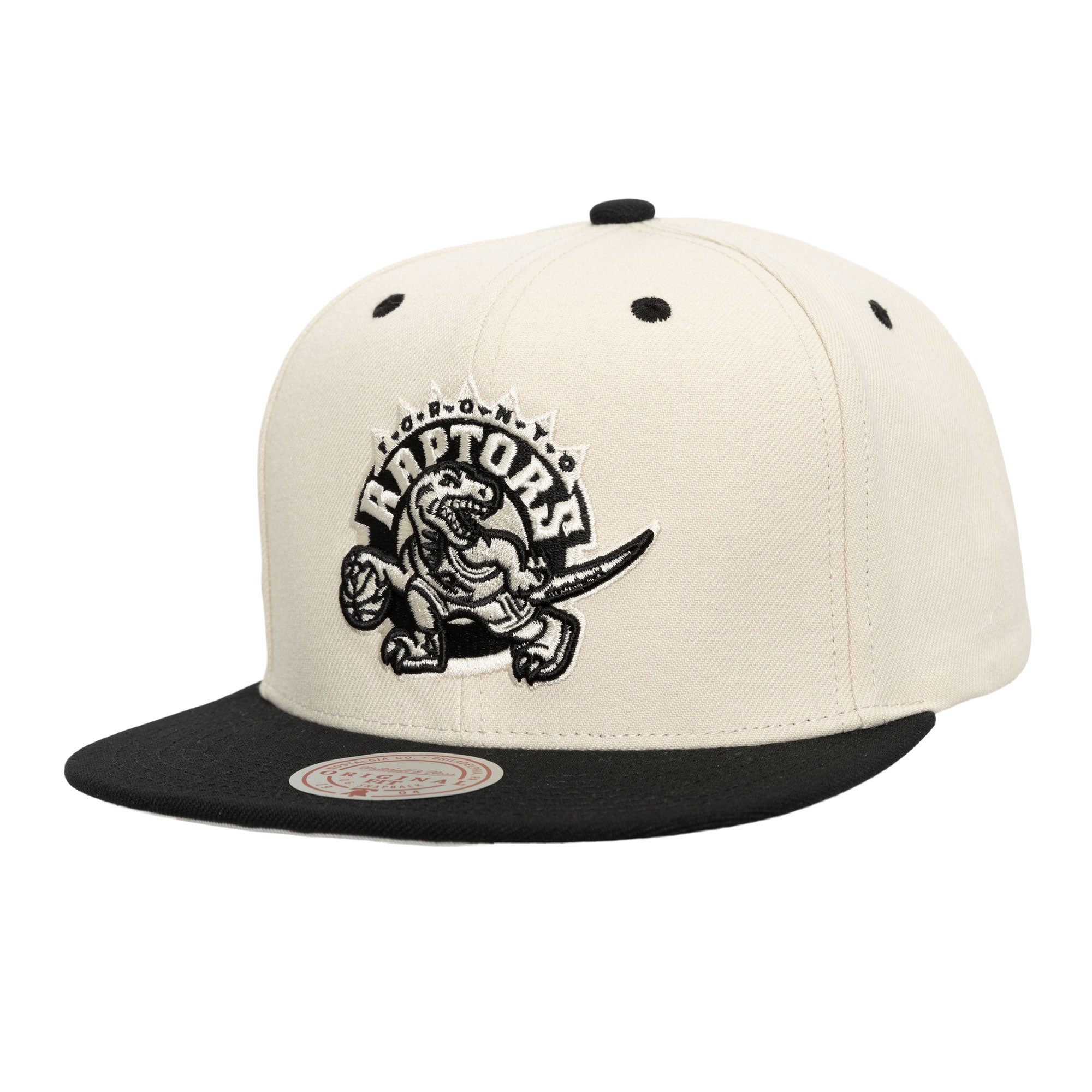 Gorra M&N NBA Evergreen Cream Black Snapback Hwc Raptors
