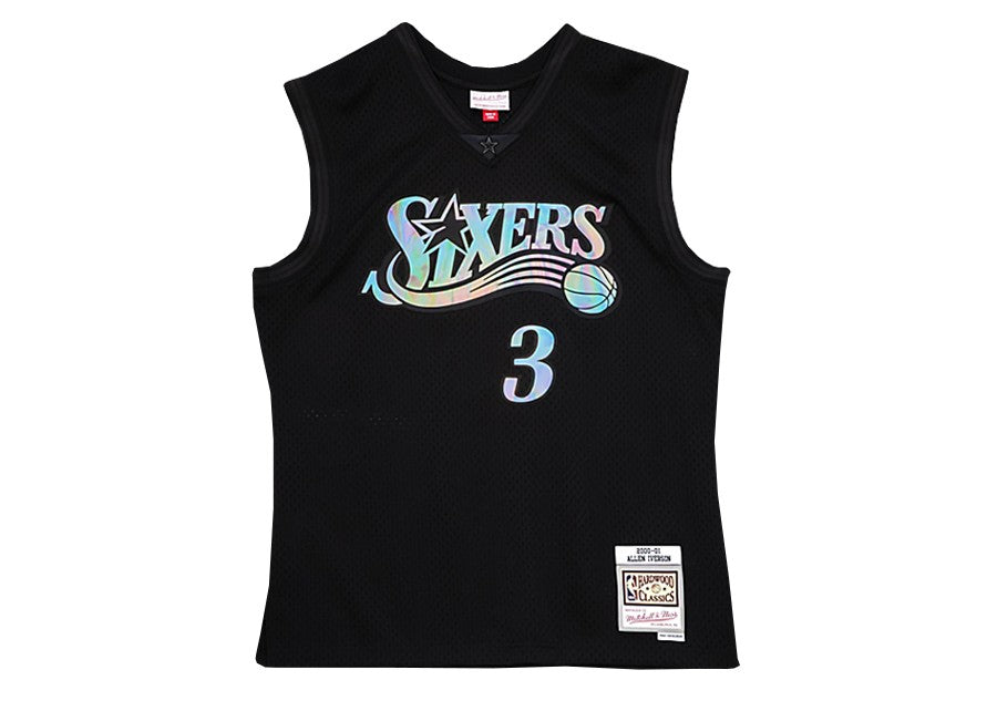 NBA Iridescent Swingman Jersey 76ers 00 Allen Iverson