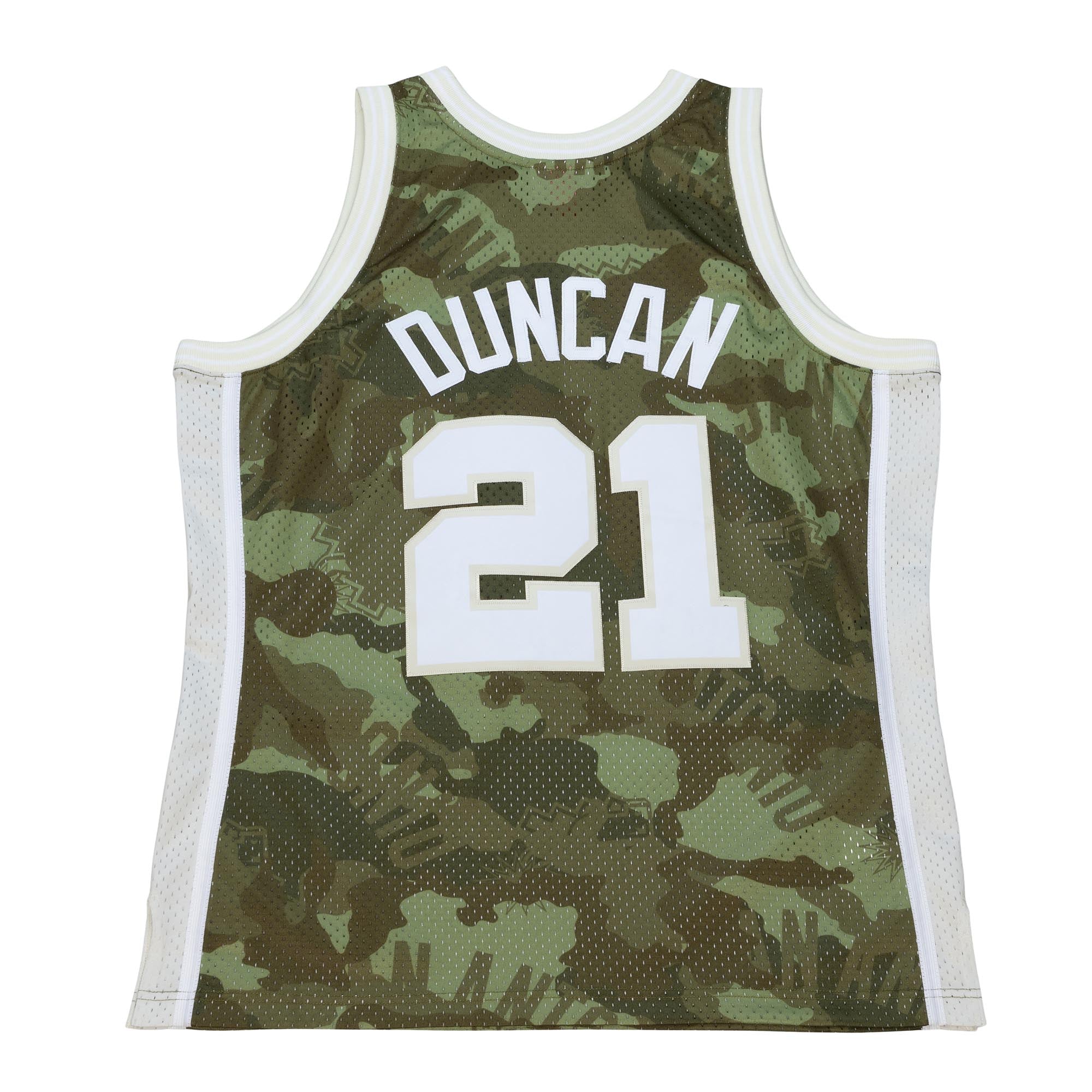 NBA Ghost Green Camo Swingman Jersey Spurs 1998 Tim Duncan