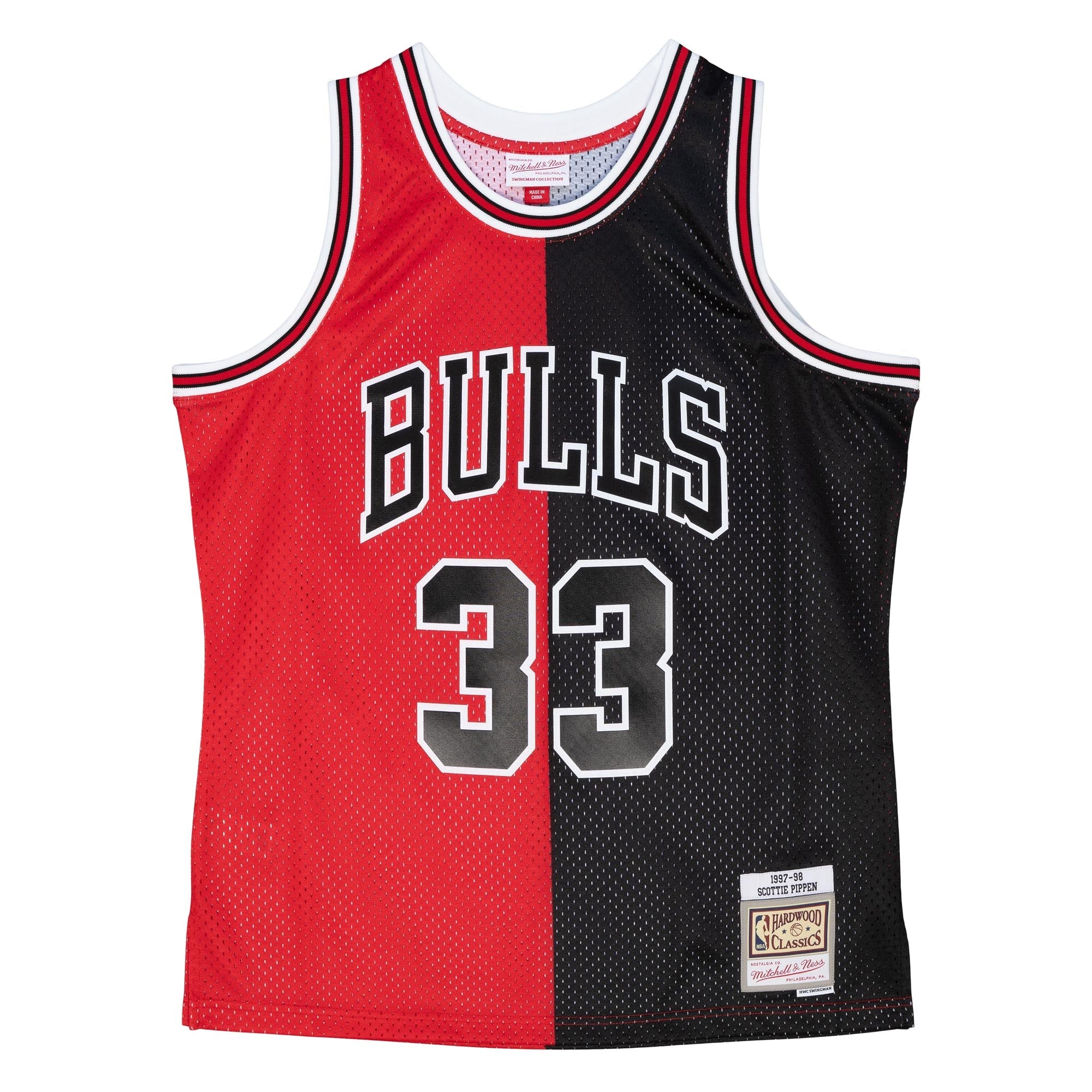 NBA Split Swingman Jersey Bulls 1997 Scottie Pippen