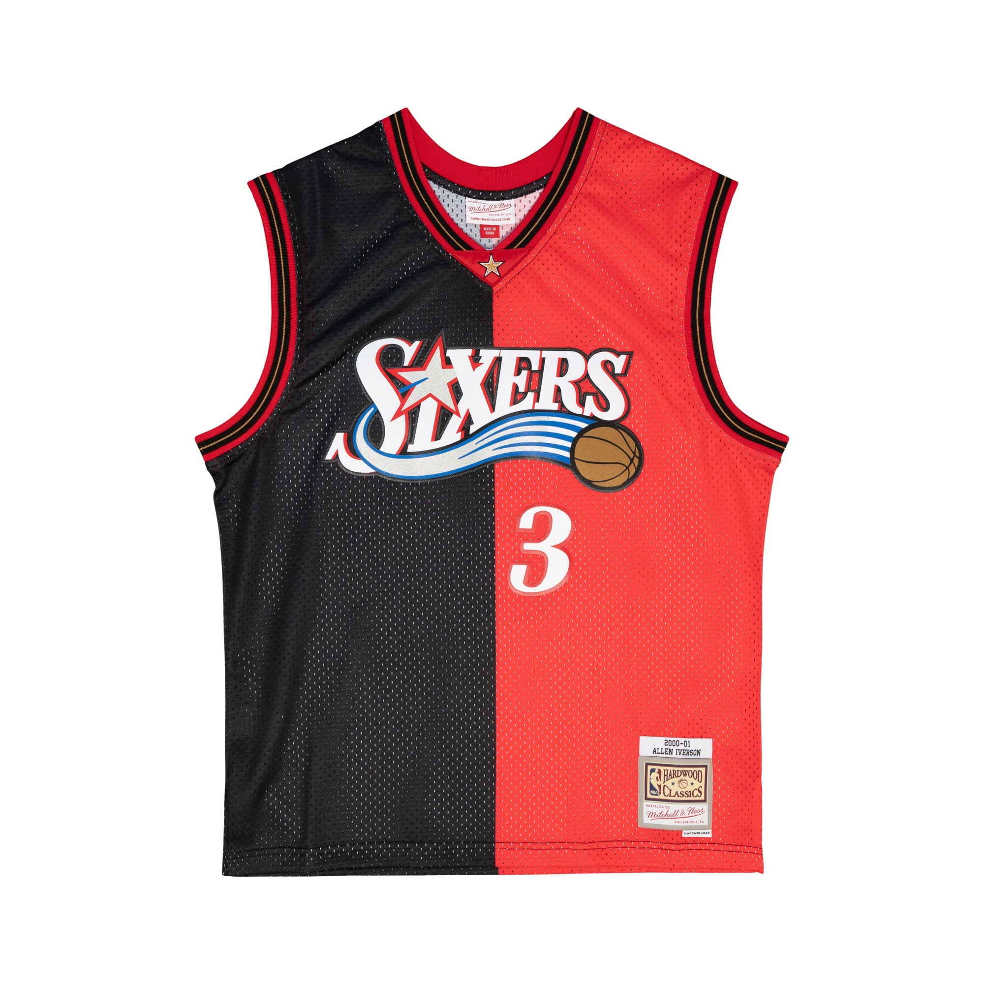NBA Split Swingman Jersey 76ers 2000 Allen Iverson
