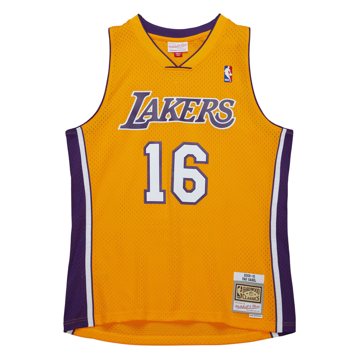 Pau Gasol Jersey Camiseta Gasol Spurs NBA Gold Jersey Lakers 2009