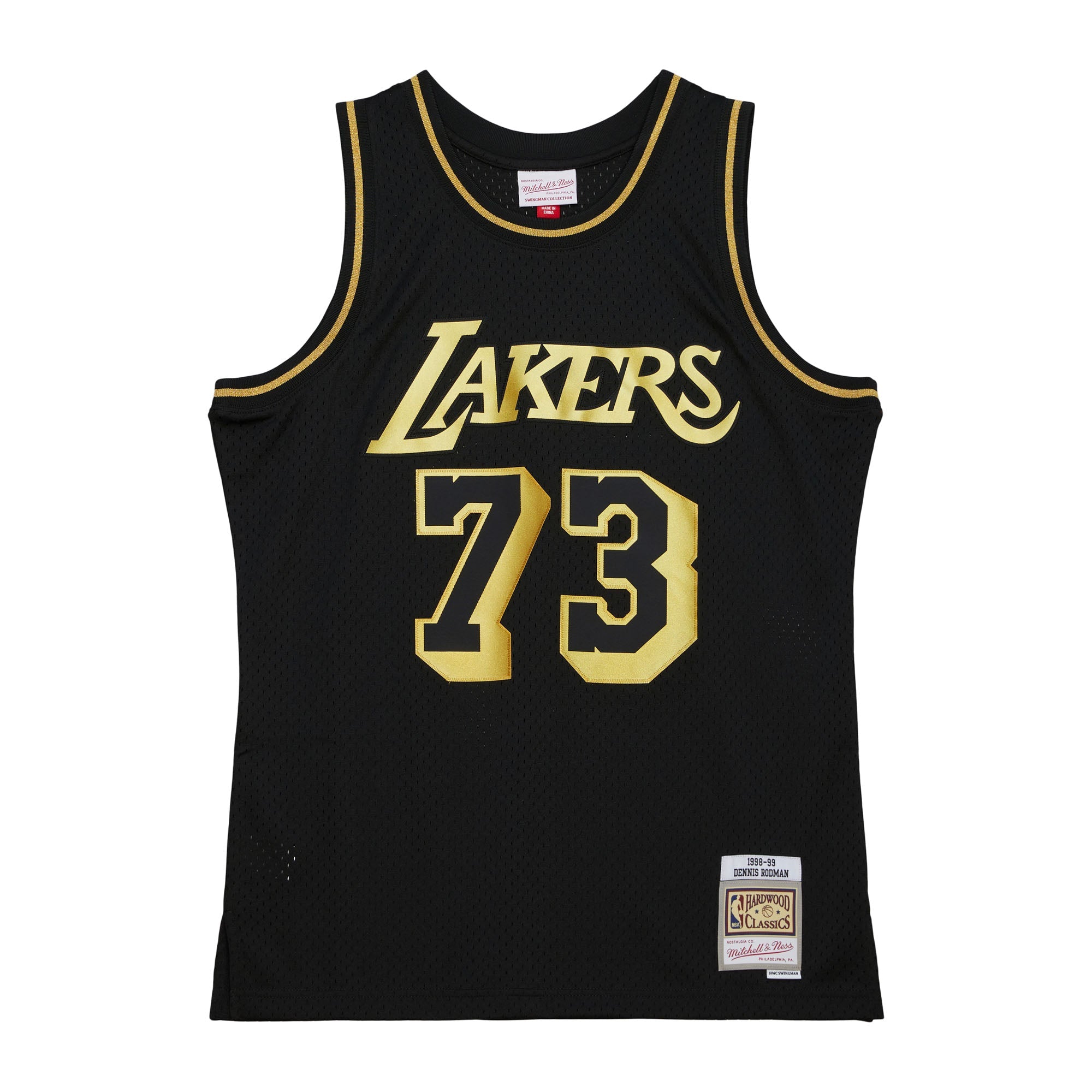 NBA Black Gold Swingman Jersey Lakers 1998 Dennis Rodman