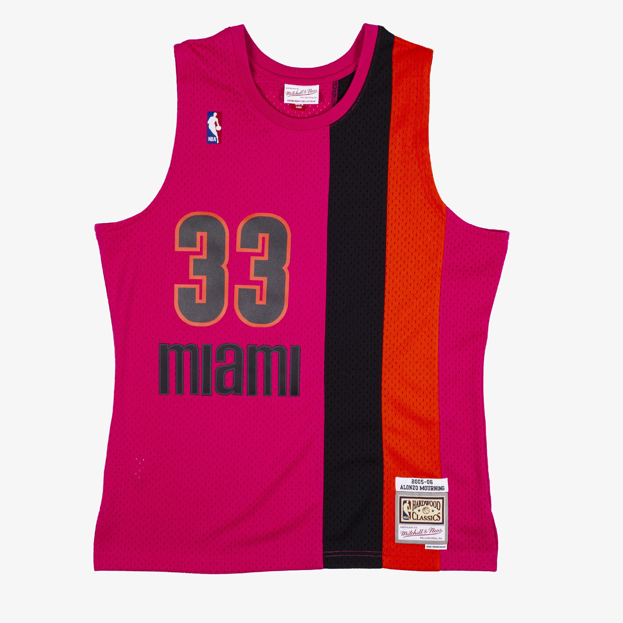 Jersey M&N NBA Swingman Reload Miami Heat 05 Alonzo Mourning Pink