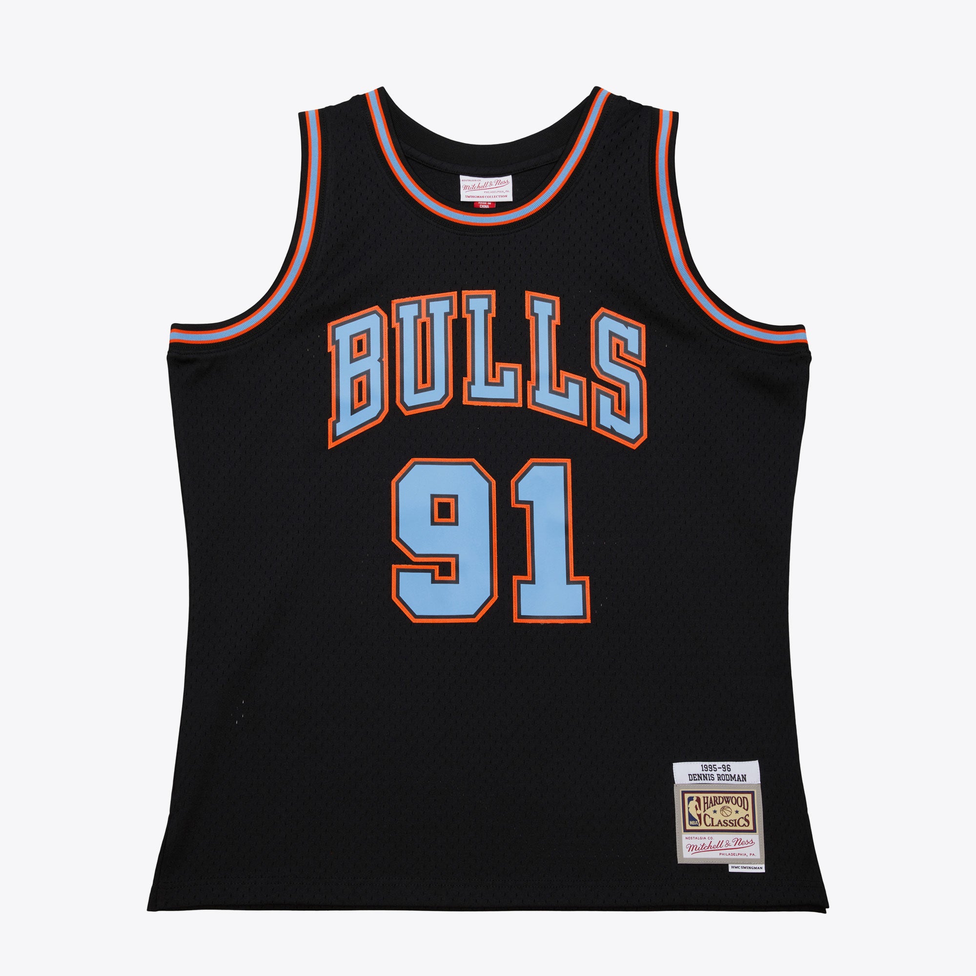 Jersey M&N NBA Double Team Black Swingman Bulls 1997 Dennis Rodman