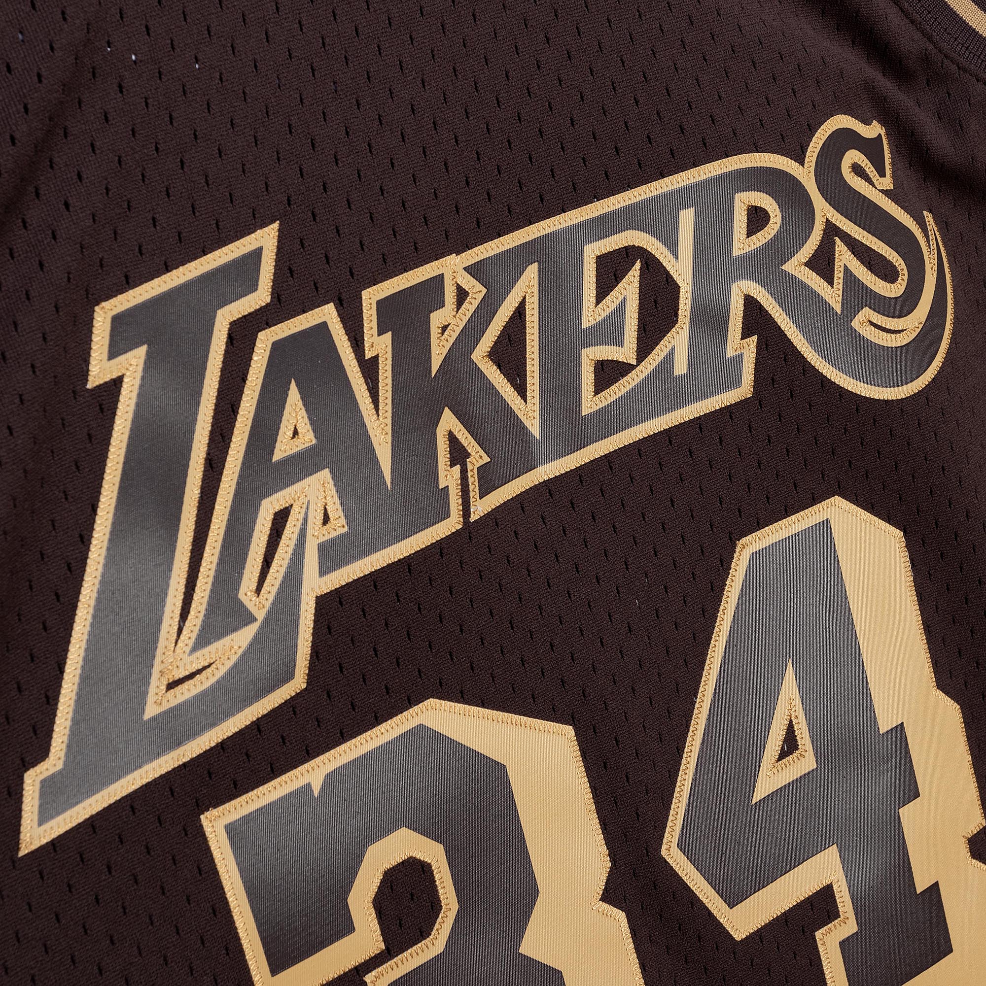 NBA LUX BROWN SWINGMAN JERSEY LAKERS 1996 SHAQUILLE O'NEAL