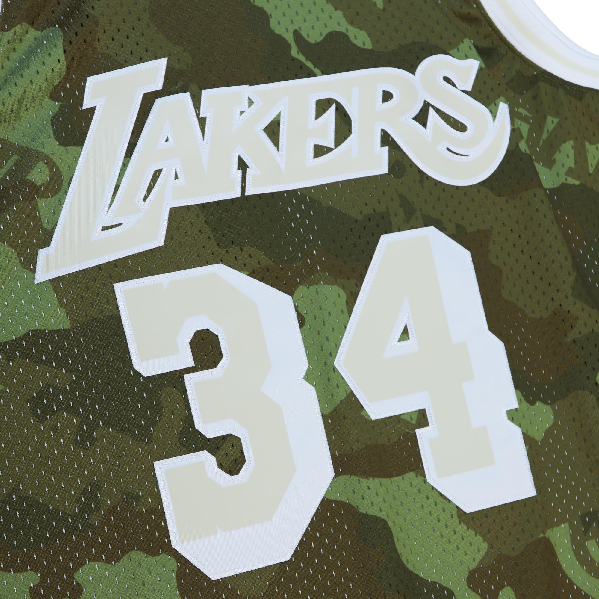 NBA GHOST GREEN CAMO SWINGMAN JERSEY LAKERS 1996 SHAQUILLE O'NEAL