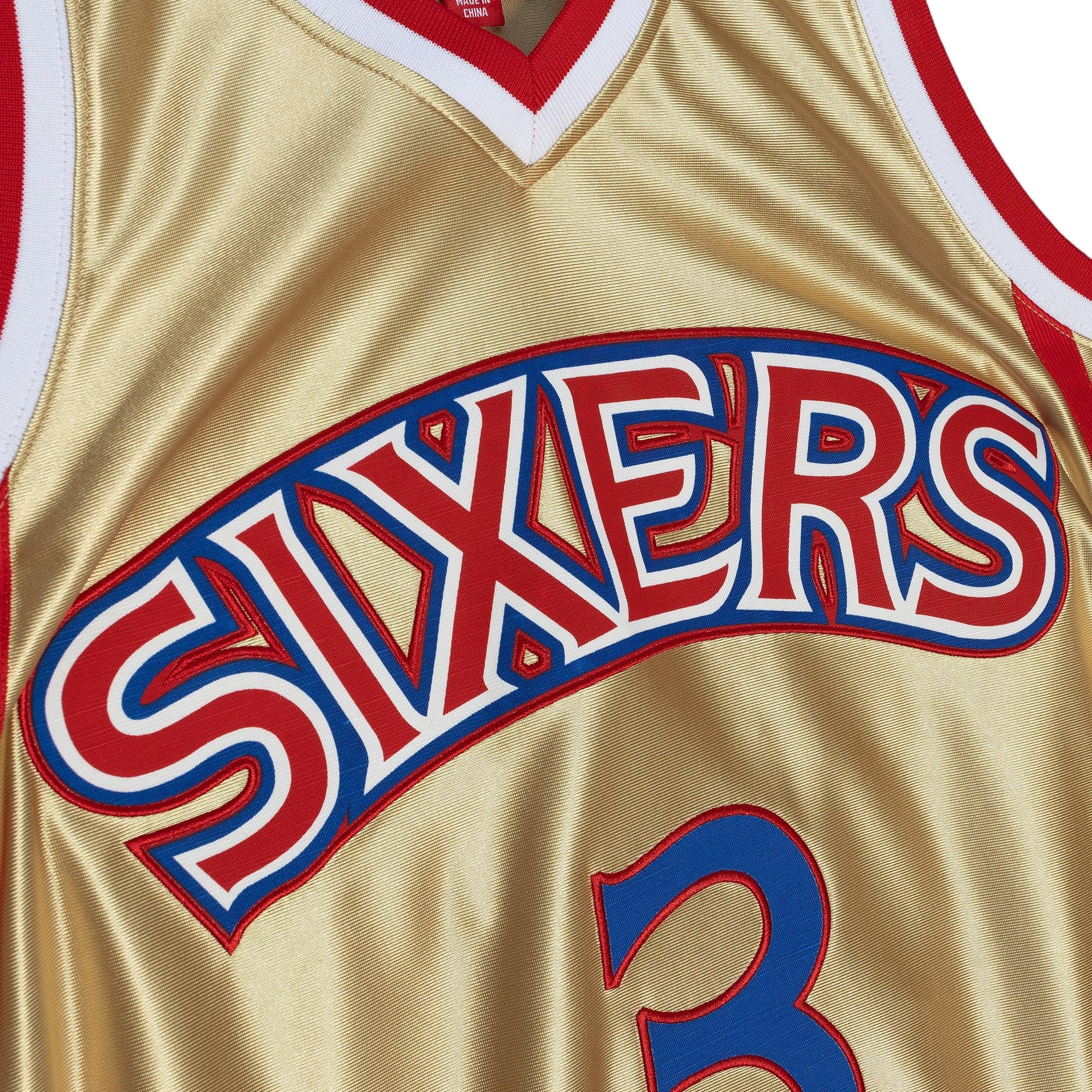 NBA 75TH GOLD SWINGMAN JERSEY 76ERS 1996 ALLEN IVERSON